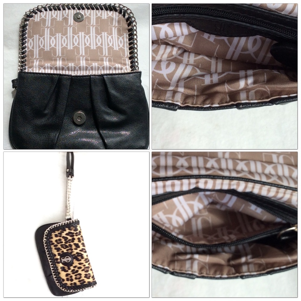 Jennifer Lopez Black Leopard Print Wristlet - Picture 2 of 8